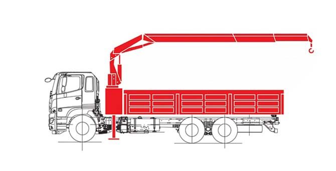 HINO 500 26т Бортовая платформа + Шарнирно-сочлененный КМУ